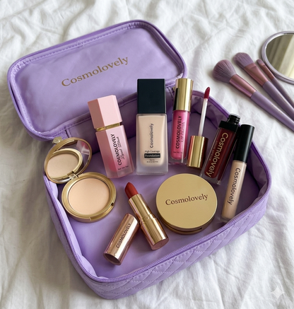 Cosmolovely Marriage Bridal Complete Makeup Kit(Includes High Coverage Foundation, Full Coverage Concealer, Bullet Lipstick, Liquid Lipstick, Liquid Blush, Compact Powder, Makeup Brush and Shimmer Lip Gloss)