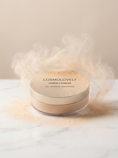 Cosmolovely HD Matte Compact Powder, Beige, 9 gm ( Free Lip Gloss & Liquid Lipstick)
