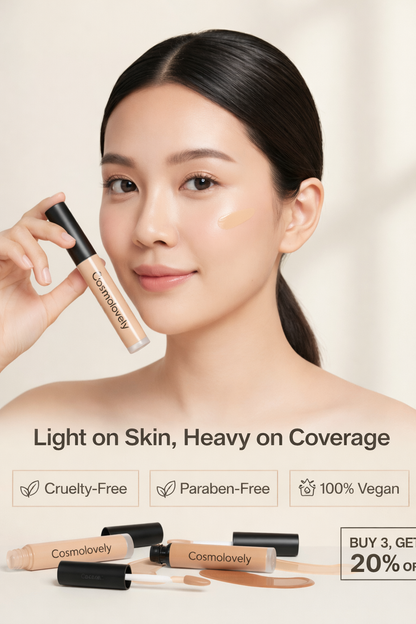 Cosmolovely High Coverage Liquid Concealer(Free Liquid Lipstick & Shimmer Lip Gloss )