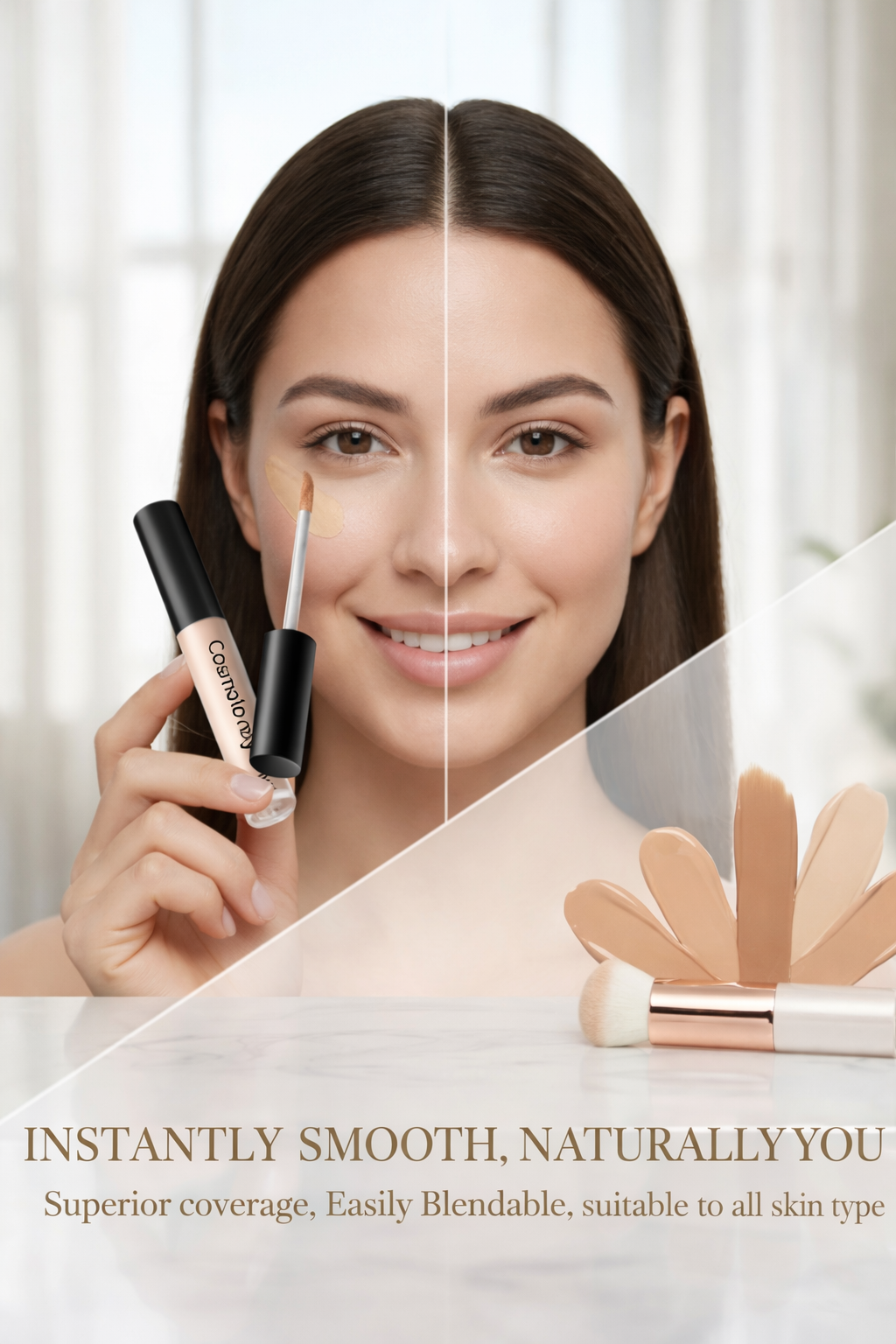 Cosmolovely High Coverage Liquid Concealer(Free Liquid Lipstick & Shimmer Lip Gloss )