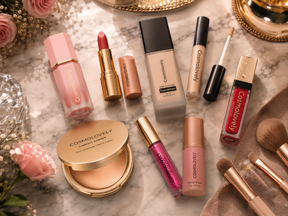 Cosmolovely Marriage Bridal Complete Makeup Kit(Includes High Coverage Foundation, Full Coverage Concealer, Bullet Lipstick, Liquid Lipstick, Liquid Blush, Compact Powder,and Shimmer Lip Gloss)