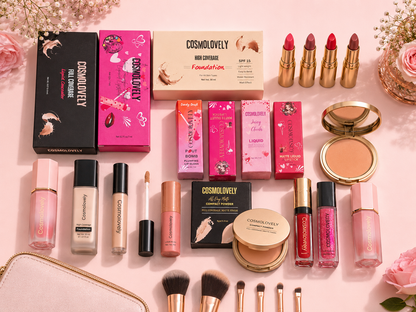 Cosmolovely Marriage Bridal Complete Makeup Kit(Includes High Coverage Foundation, Full Coverage Concealer, Bullet Lipstick, Liquid Lipstick, Liquid Blush, Compact Powder,and Shimmer Lip Gloss)