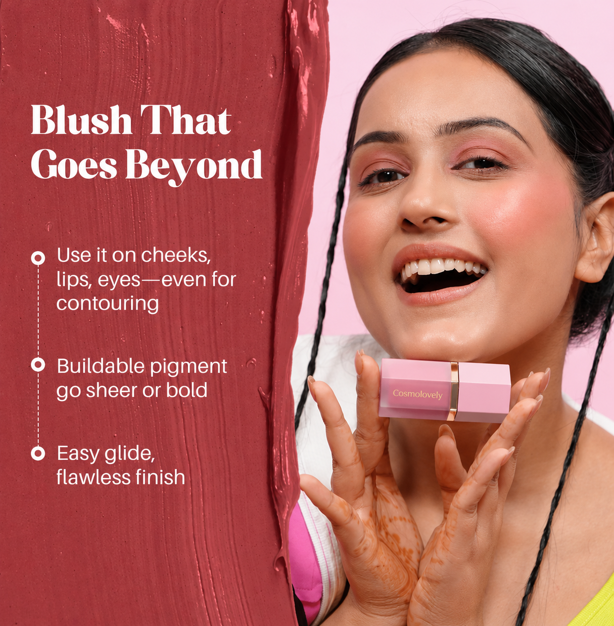 Cosmolovely Liquid Lush Blush (6ml) ( Free Lip Gloss & Liquid Lipstick)