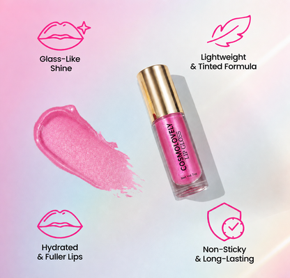 Cosmolovely Shimmer Lip Gloss ( 7 ml) (Free Liquid Blush & Liquid Lipstick)