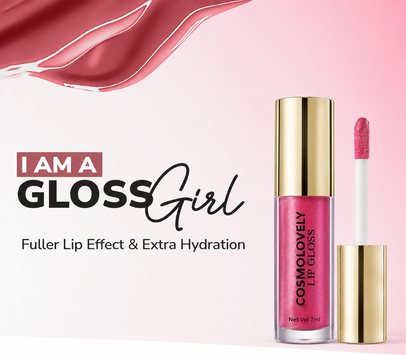 Cosmolovely Shimmer Lip Gloss ( 7 ml) (Free Liquid Blush & Liquid Lipstick)