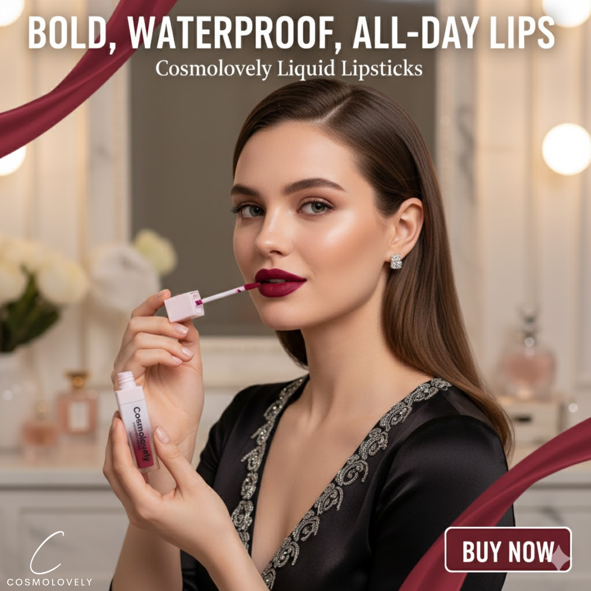 Cosmolovely Highly Pigmented TransferProof Liquid Lipstick (  8 ml )