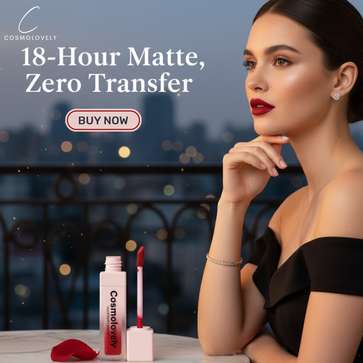 Cosmolovely Highly Pigmented TransferProof Liquid Lipstick (  8 ml )