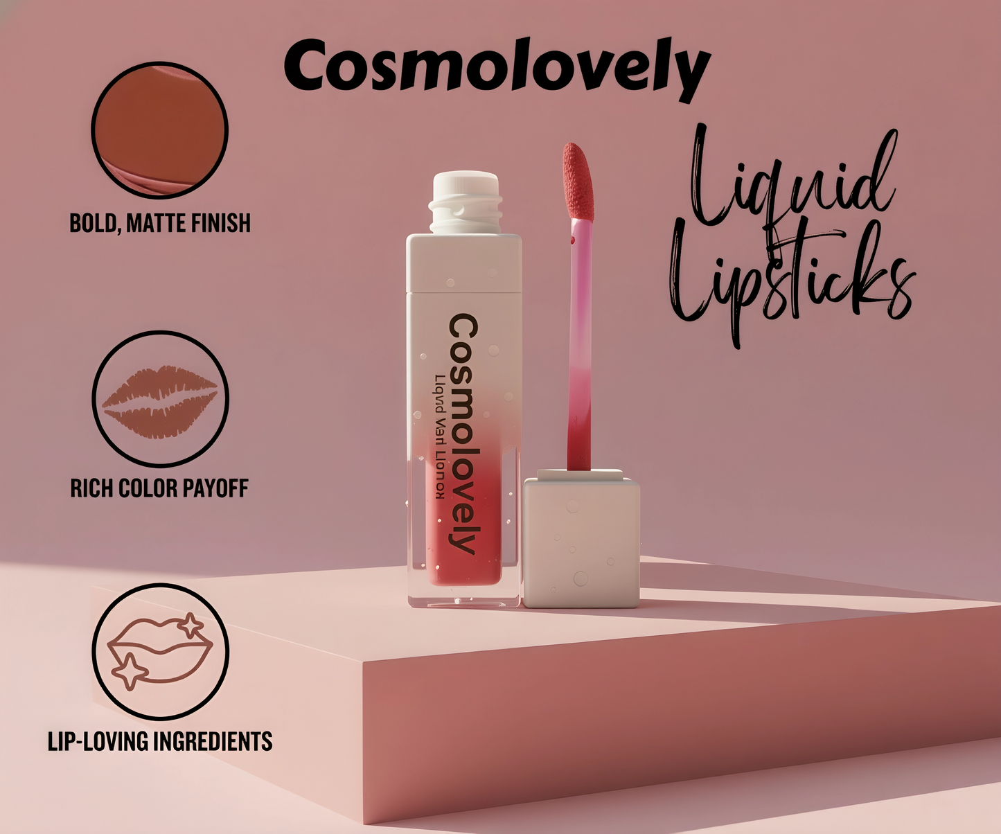 Cosmolovely Highly Pigmented TransferProof Liquid Lipstick (  8 ml )