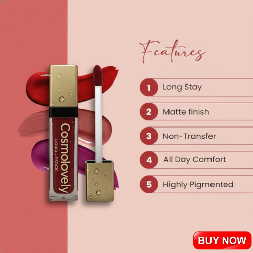 Cosmolovely 12Hrs Stay TransferProof Liquid Lipstick