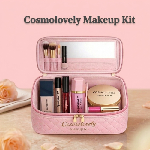 Cosmolovely Marriage Bridal Complete Makeup Kit(Includes High Coverage Foundation, Full Coverage Concealer, Bullet Lipstick, Liquid Lipstick, Liquid Blush, Compact Powder, Makeup Brush and Shimmer Lip Gloss)