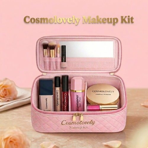 Cosmolovely Marriage Bridal Complete Makeup Kit(Includes High Coverage Foundation, Full Coverage Concealer, Bullet Lipstick, Liquid Lipstick, Liquid Blush, Compact Powder, Makeup Brush and Shimmer Lip Gloss)